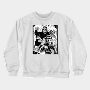 MONSTER W GIRL B&W Crewneck Sweatshirt